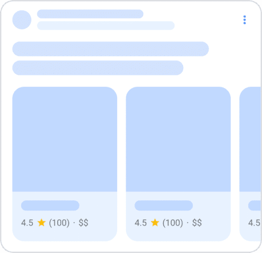 Illustration of how Google's new carousels will look in the search results